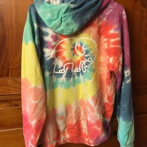Ivory Ella rainbow oversized tye-dye hoodie.